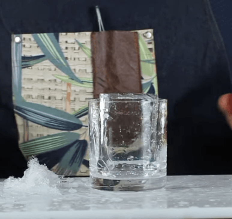 Crystal clear ice at home made with an insulated cooler