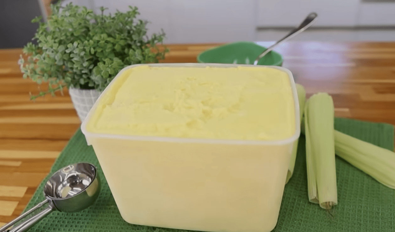 Creamy homemade sweet corn ice cream