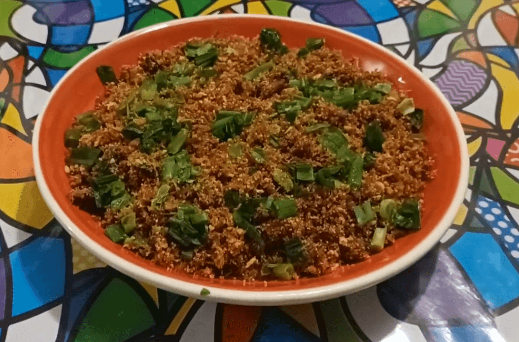 Brazilian roasted beef paçoca made with barbecue leftovers